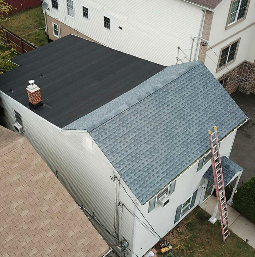 A close view of a shingle roof from Simple Roofing’s project imagery