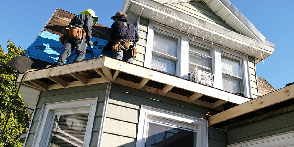 shingle roof replacement on a two-family home in Paterson NJ
